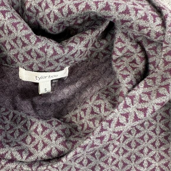 Tyler Boe Cowl Neck Shift Dress Women's Small Purple Gray 3/4 Sleeve Pockets - Picture 3 of 8